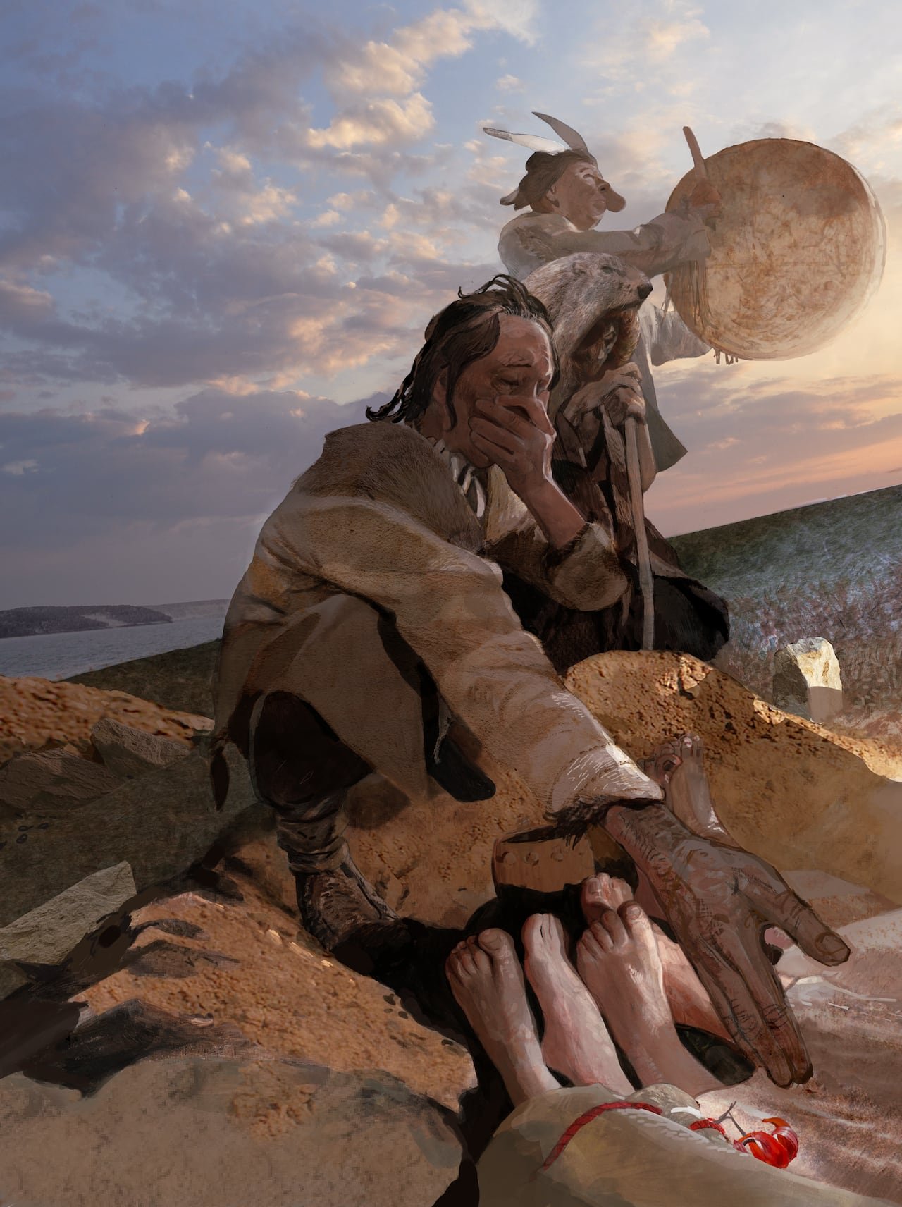 default-42 Artistic depiction of Baikal hunter-gatherers burying plague victims 5,500 years ago