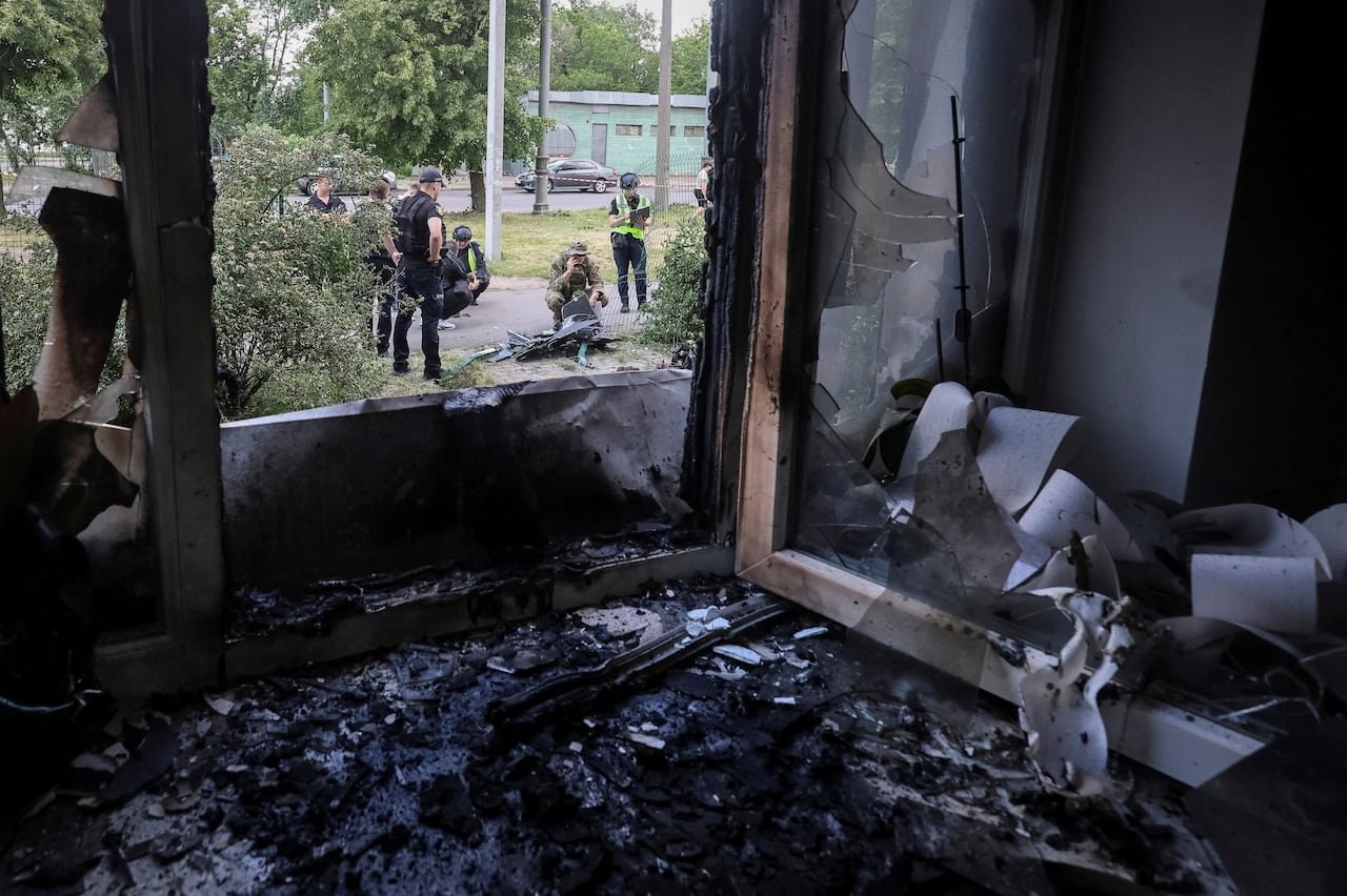default-357 Investigation of a Russian drone strike in Kharkiv, Ukraine.